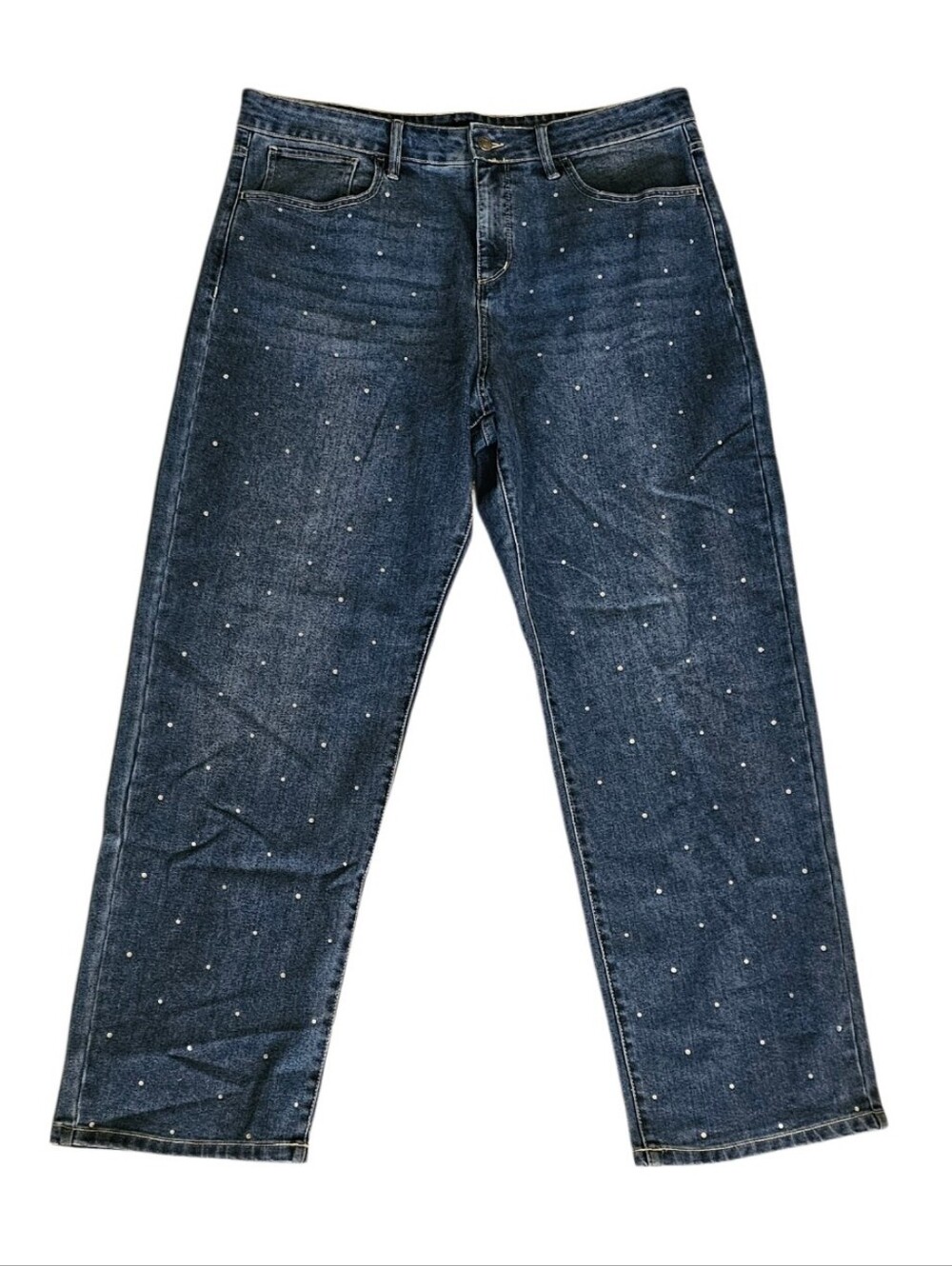 NEW Express Blue Denim Jeans Rhinestones Gems Embellished 16 NWT Msrp 98.00